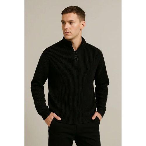 Erkek Fitilli Triko Kazak 3’lü Set – Mint Yeşili, Siyah, Füme Kalın Dokuma Pamuklu Regular Fit V Yaka Fermuarlı Uzun Kollu Rahat Kışlık Kazak Kombini