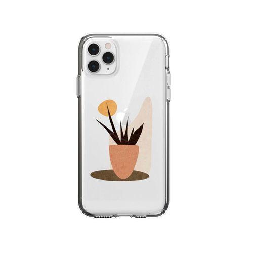 iPhone 11 Pro Saksıda Çiçek Desenli Premium Şeffaf Silikon Kılıf