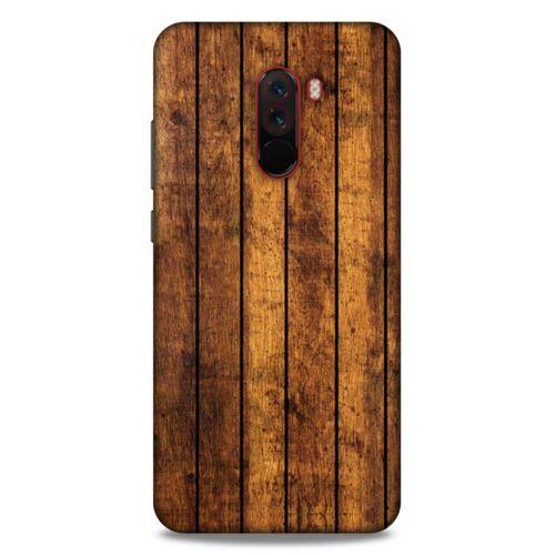 Lopard Xiaomi Pocophone F1 Uyumlu Kılıf Wood'X (15) Antişok Kılıf Baskılı