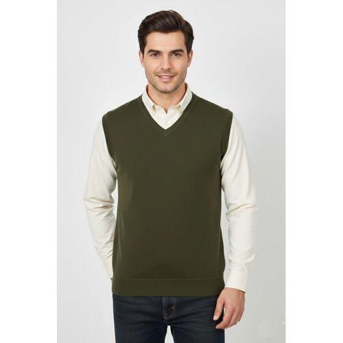 Erkek V Yaka Süveter Çelik Örgü Regular Kalıp BGL-ST04839