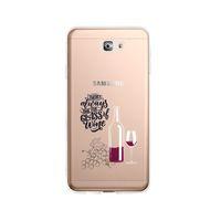 Samsung J7 Prime Wine Tasarımlı Premium Şeffaf Silikon Kılıf