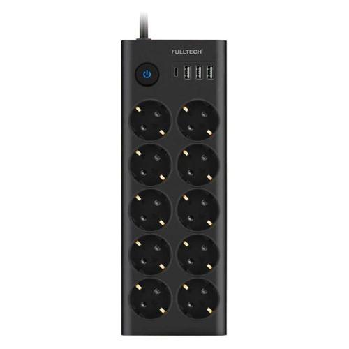 Fulltech Ftr14 Type-c Girişli Akım Korumalı 10’lu Priz, 3 Usb