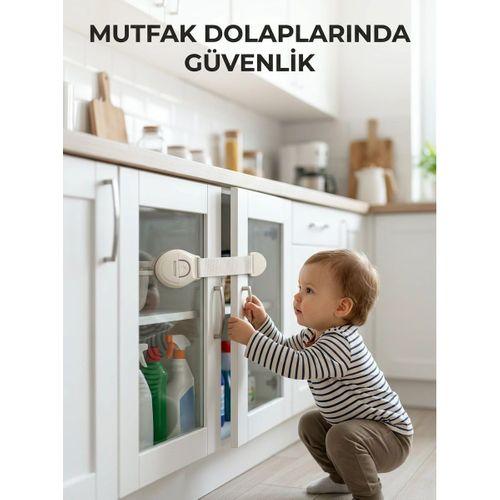 Çocuk Güvenlik Dolap Ve Çekmece Kilidi Güçlü Yapışkanlı Emniyet Kilidi