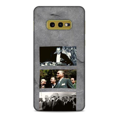 Samsung Galaxy S10e Kılıf Atatürk (12) Koruyucu Silikon Gri