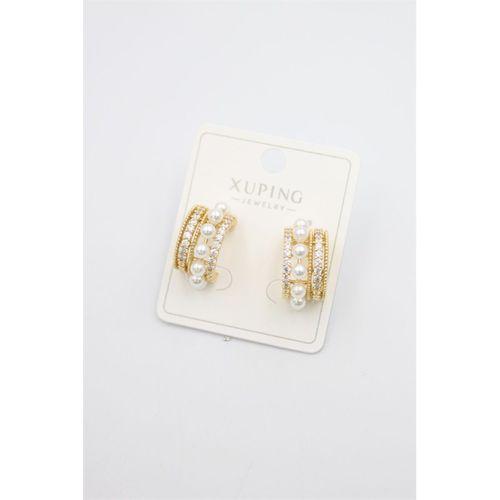 İncili Halka Küpe - Altın