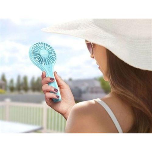 Mini Fan,Telefon Tutucu,Portatif El Vantilatörü Mavi  9,3X19Cm Usb Şarjlı El Fanı