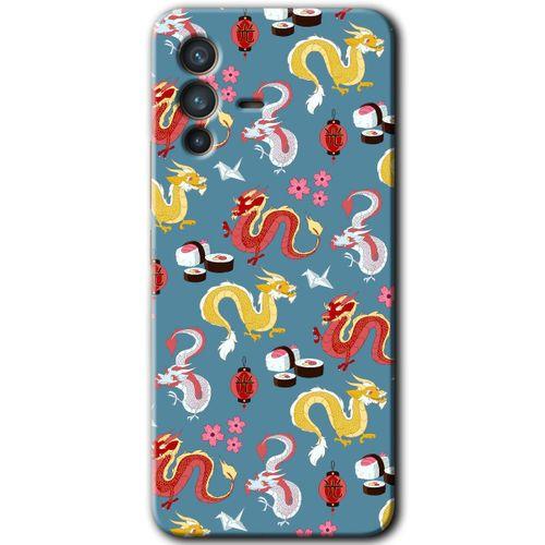 Vivo V23 5G Kılıf HD Desen Baskılı Arka Kapak - Funky Dragon