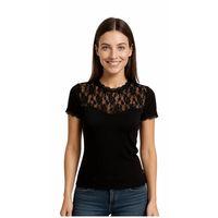 Bayan Kısa Kol Dantelli Elastane 8015