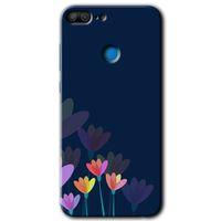Honor 9 Lite Kılıf HD Desen Baskılı Arka Kapak - Çizim Çiçekleri + Kırılmaz Cam