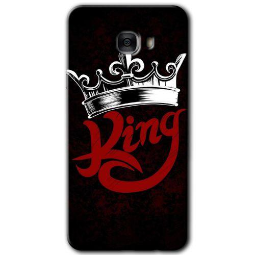 Potkal Hediye Fabrikası Samsung Galaxy C7 Pro HD Baskılı Kılıf + 9D Tam Ekran Koruyucu - King