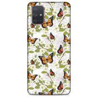 Samsung Galaxy A71 Kılıf Kelebek Etkisi (40) Fit Silikon Kılıf Yeşil Kırmızı
