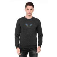 Cat Eyes Blue Kedi Baskılı Füme Antrasit Erkek Sweatshirt