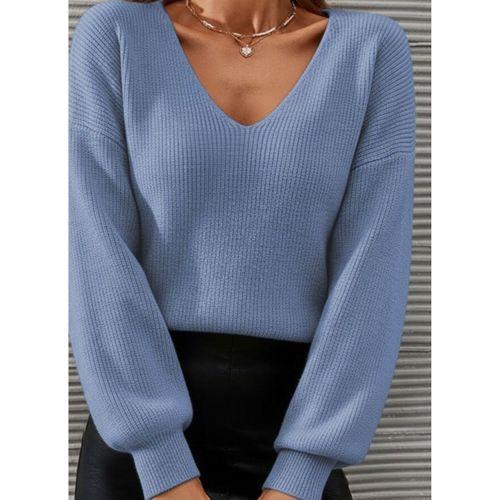 Kadın Uzun Kollu V Yakalı Triko Bluz