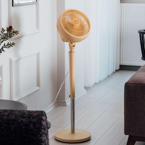 EVEREST FAN12, KREM, DynaBreeze, 3 Kademeli Hız, 3 Kanat Pervane ve Çerçeve, Çift Motorlu 70W, Otomatik Salınım, Yükseklik Ayarlı Vantilatör