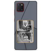 Samsung Galaxy Note 10 Lite Kılıf Atatürk (31) TPU Kılıf Koyu Gri