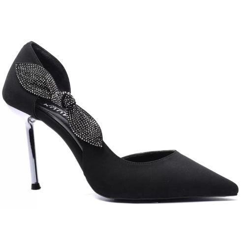 Kuum K25-820, Siyah Stiletto 9 Cm Kadın Abiye Ayakkabı