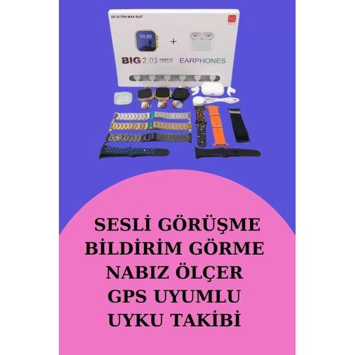 Akıllı Saat Bluetooth Kulaklık Hediyeli Bildirim Görme Sesli Görüşme Çoklu Kordon