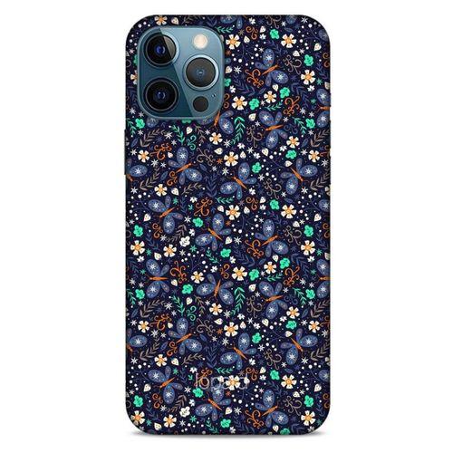 Apple iPhone 12 Pro Max Kılıf Kelebek Etkisi (8) Baskılı Kılıf Turkuaz Beyaz