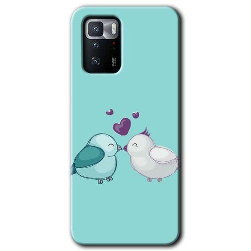 Poco x3 GT Kılıf HD Desen Baskılı Arka Kapak + Temperli Cam - Mutlu Kuşlar