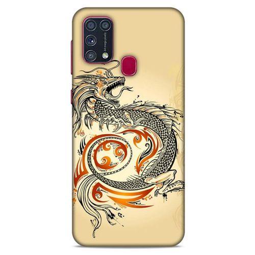Samsung Galaxy M31 Kılıf Dragons (27) Tasarımlı Kılıf Siyah Ejderha Dövmesi