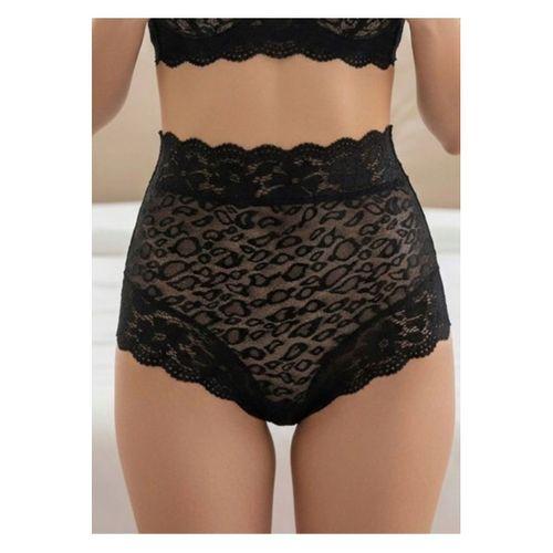 Siyah Dantelli Yüksek Bel Külot Venüs-k1013