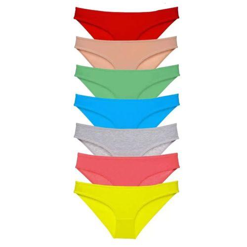 7 Adet Süper Eko Set Likralı Kadın Slip Külot Çok Renkli