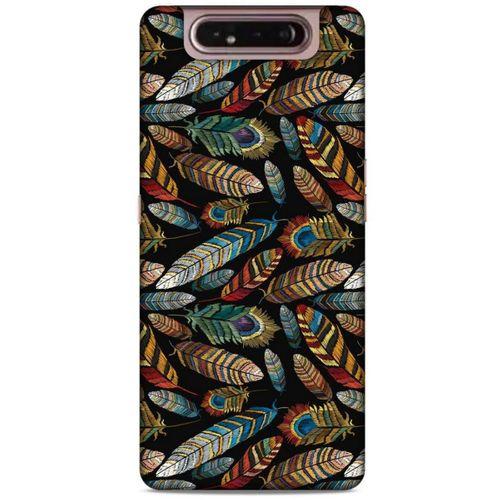 Samsung Galaxy A80 Kılıf Desenli Özel Seri Tüyler (28) Arka Kapak