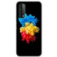 Huawei P Smart 2021 Kılıf HD Desen Baskılı Arka Kapak + Temperli Cam - Black 1
