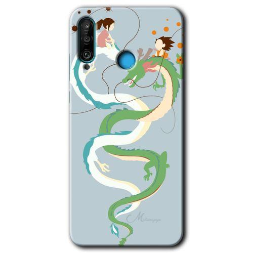 Huawei P30 Lite Kılıf HD Desen Baskılı Arka Kapak + Temperli Cam - Snake Friendship