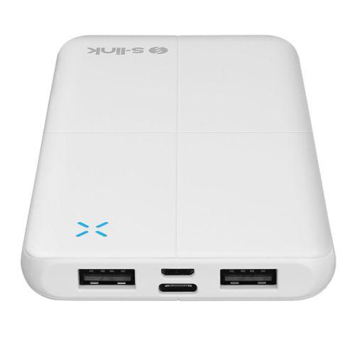 S-LINK IP-G12N, Beyaz, 10.000mAh, 2xUSB, 1xMicro USB, 1xType-C, 4 LED Göstergeli, PowerBank