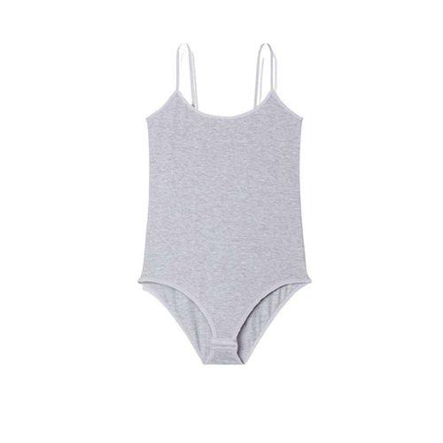 İp Askılı Kadın Çıtçıtlı Body Gri