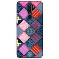 Oppo A9 2020 Kılıf Patchwork (39) Liquid Crystal Kılıf Şeker Pembe Bordo