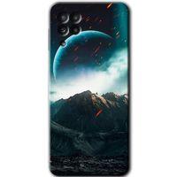 MRCİLETİSİM Samsung Galaxy M22 Kılıf Baskılı Kapak - Uzay Gökyüzü +Tam Ekran Koruyucu