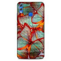 Huawei Honor 8x Kılıf Kelebek Etkisi (31) TPU Kılıf Kırmızı Yeşil