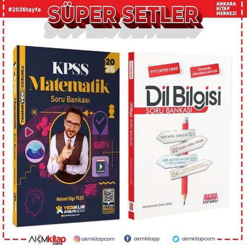Yediiklim Yayınları 2026 KPSS Matematik Atölye ve AKM Dil Bilgisi Soru Bankası Seti 2 Kitap