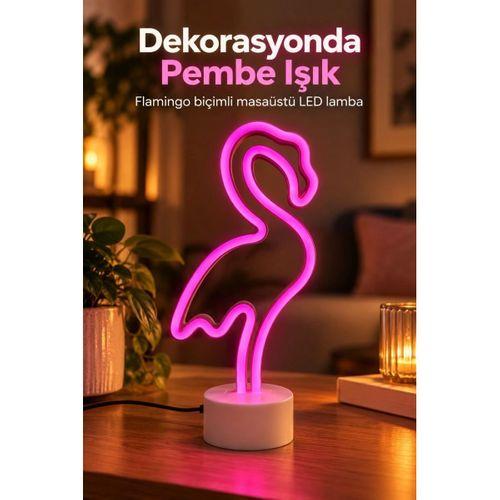 Flamingo Led Lamba Pembe Işıklı Usb Ve Pilli