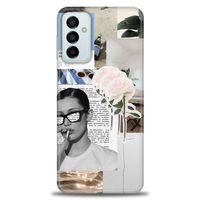 Samsung Galaxy M23 Kılıf HD Baskılı Kılıf - Gözlüklü Kadın + Tam Ekran Koruyucu