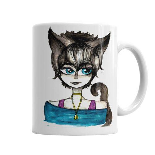 Menina Gata Kupa Bardak Porselen