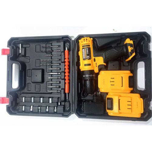 Mager 12V 1.2A  Çift Metal Şanzuman Çift Akülü Darbeli Matkap + 27 Parça Set
