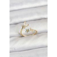 Pirinç Gold Renk Kelebek Model Kadın Yüzük