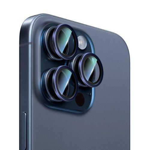 Apple iPhone 15 Pro CaseWorld Alloy Serisi Oleofobik Anti Reflective Kamera Lens Koruyucu