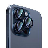 Apple iPhone 15 Pro CaseWorld Alloy Serisi Oleofobik Anti Reflective Kamera Lens Koruyucu