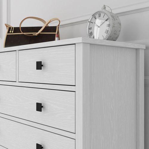 Venezia 5 Çekmeceli Şifonyer Ahşap Ayaklı - Minifiks - Wood Beyaz