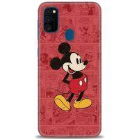 Samsung Galaxy M21 Kılıf HD Baskılı Kılıf - Kırmızı Mickey + Tam Ekran Koruyucu