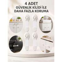 4'lü Esnek Kayışlı Çocuk Güvenlik Kilidi Pratik Ve Güvenli Kullanım