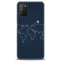 Xiaomi Poco M3 Kılıf HD Baskılı Kılıf - Uçak ve Dünya + Tam Ekran Koruyucu