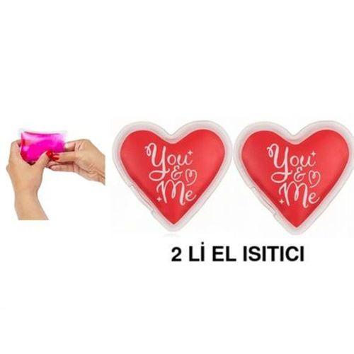 2 Adet Kalpli Mesajlı Cep Sobası,El Isıtıcı,Sıcak Su Torbası Pvc  9Cm