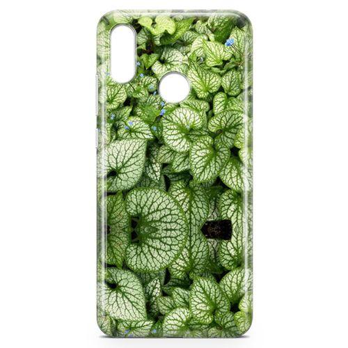 Huawei Y9 2019 Kılıf Mavi Çiçekli Yapraklar Arka Kapak Koruma Desenli Full Koruyucu