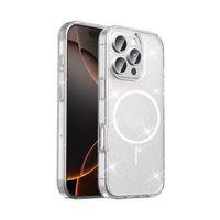 ​Apple iPhone 16 Pro Max Kılıf M-safe Şarj Özellikli Parlayan Simli Saydam Renkli Zore Maris Kapak