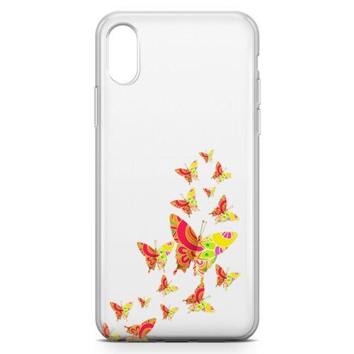 Apple iPhone XS Kılıf Colorful Kelebek Arka Kapak Koruma Desenli Full Koruyucu
